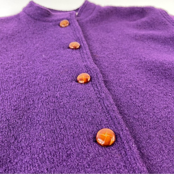 Vintage Eagles Eye Purple Wool Jacket Button Up Boiled Wool Womens Size 8 - Picture 4 of 12